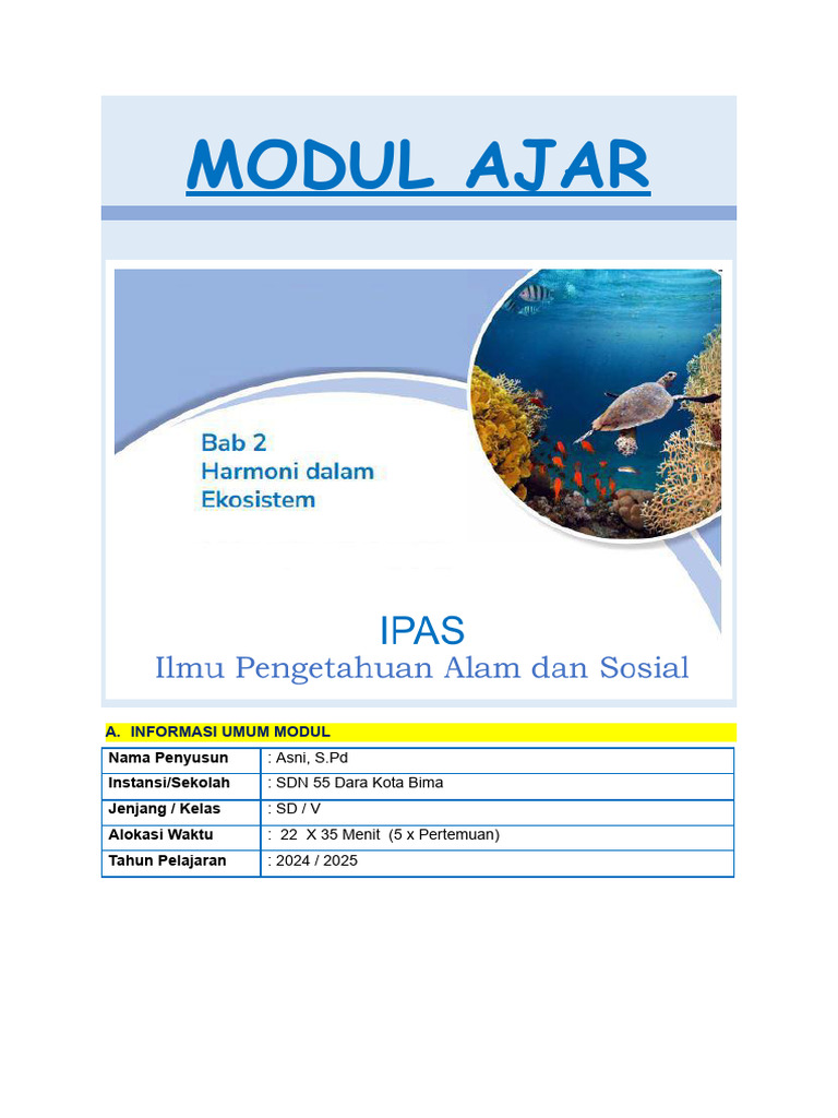 Modul Ajar IPAS Kelas V SD | PDF
