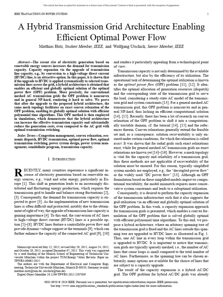 Hybrid AC/DC Grid for Optimal Power Flow | PDF | Electric Power ...