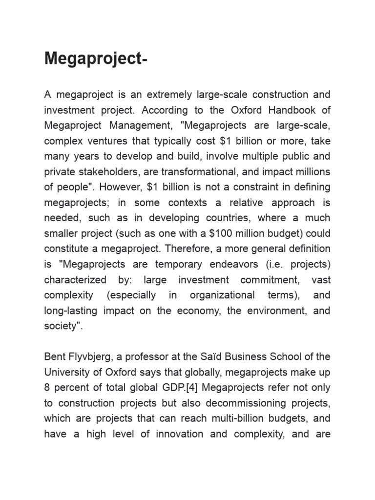 Mega Project | PDF | Economies