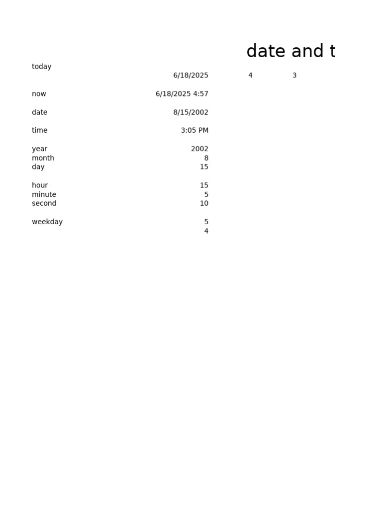 Excel Date Formulas | PDF