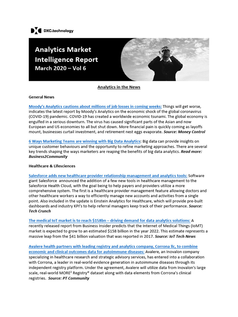 Analytics Market Intelligence Report - Vol 6 Mar 20 | PDF | Artificial ...