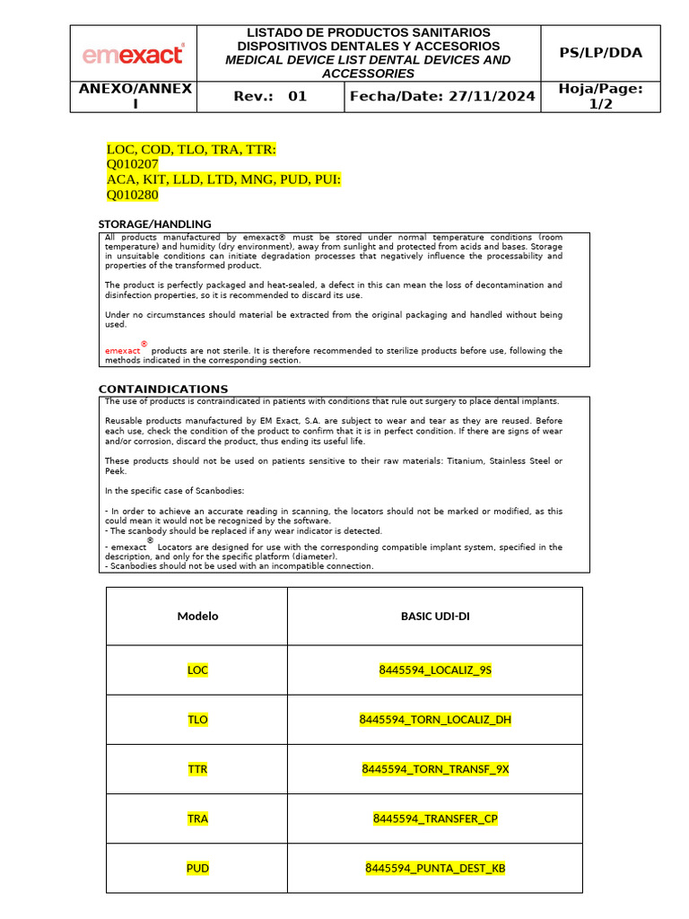DDA Storage & Contraindications | PDF | Materials
