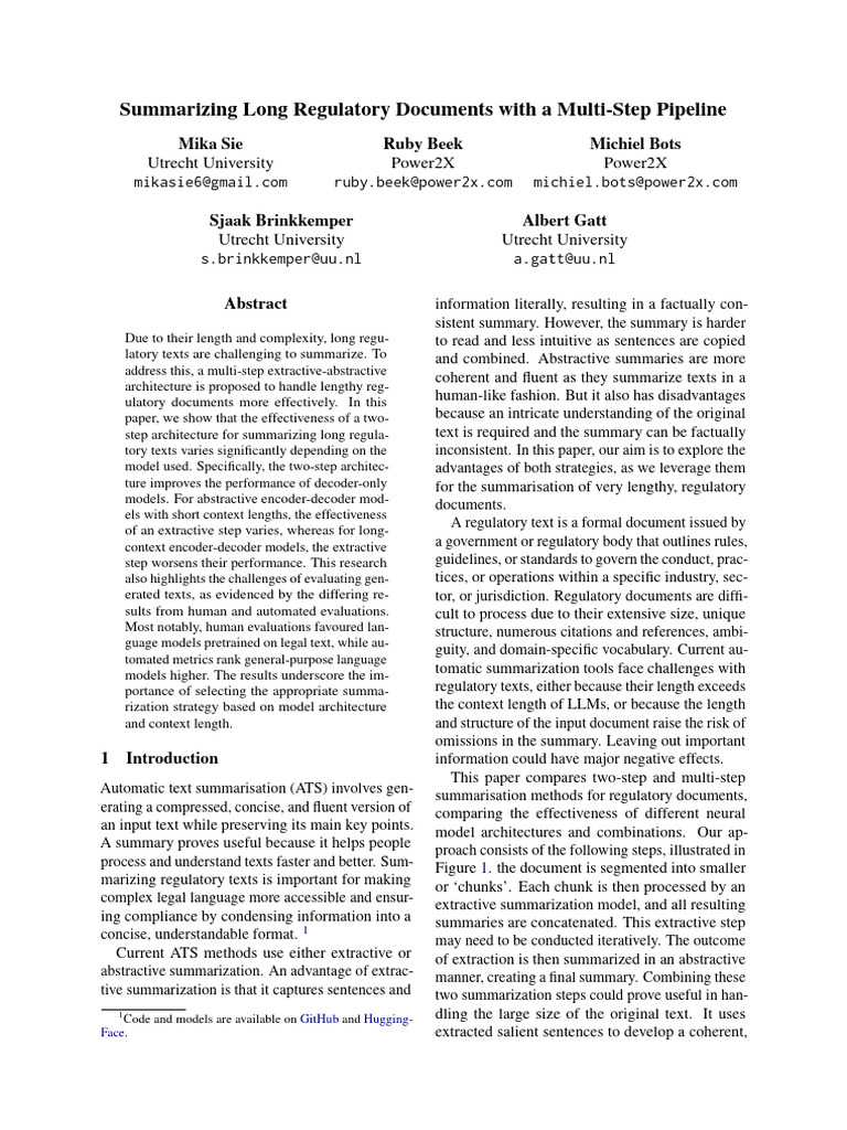 Summarizing Long Regulatory Documents With A Multi Step 5uvgibv07nhv ...