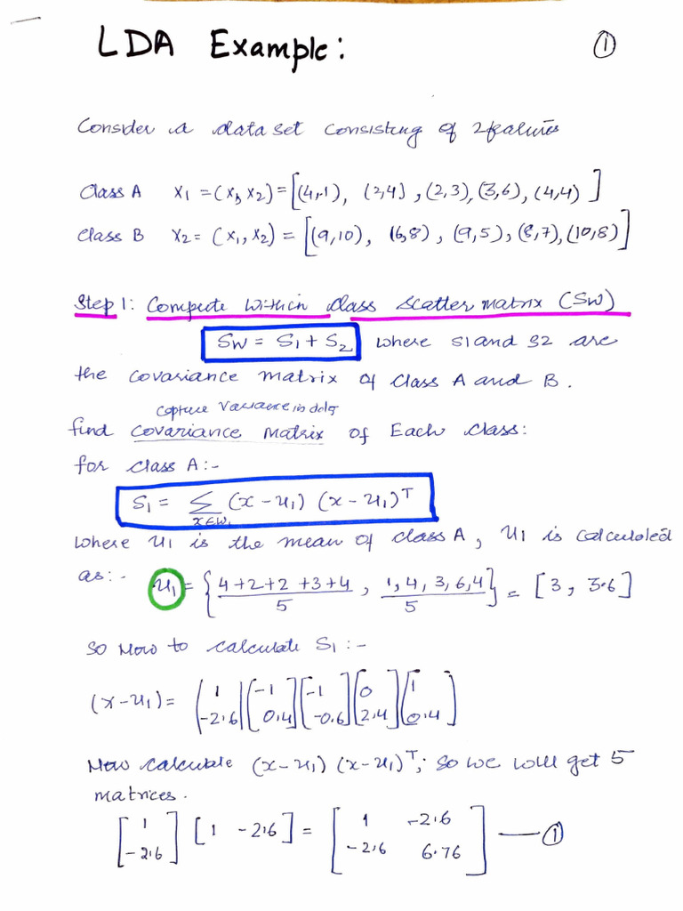 LDA Numerical Problem | PDF