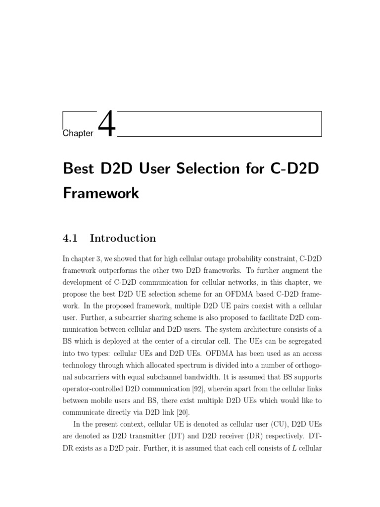 Optimal D2D User Selection in C-D2D Framework | PDF | Cellular Network ...