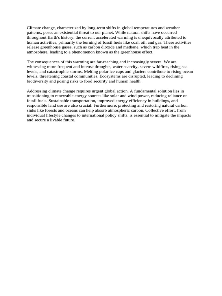 Urgent Action Against Climate Change | PDF