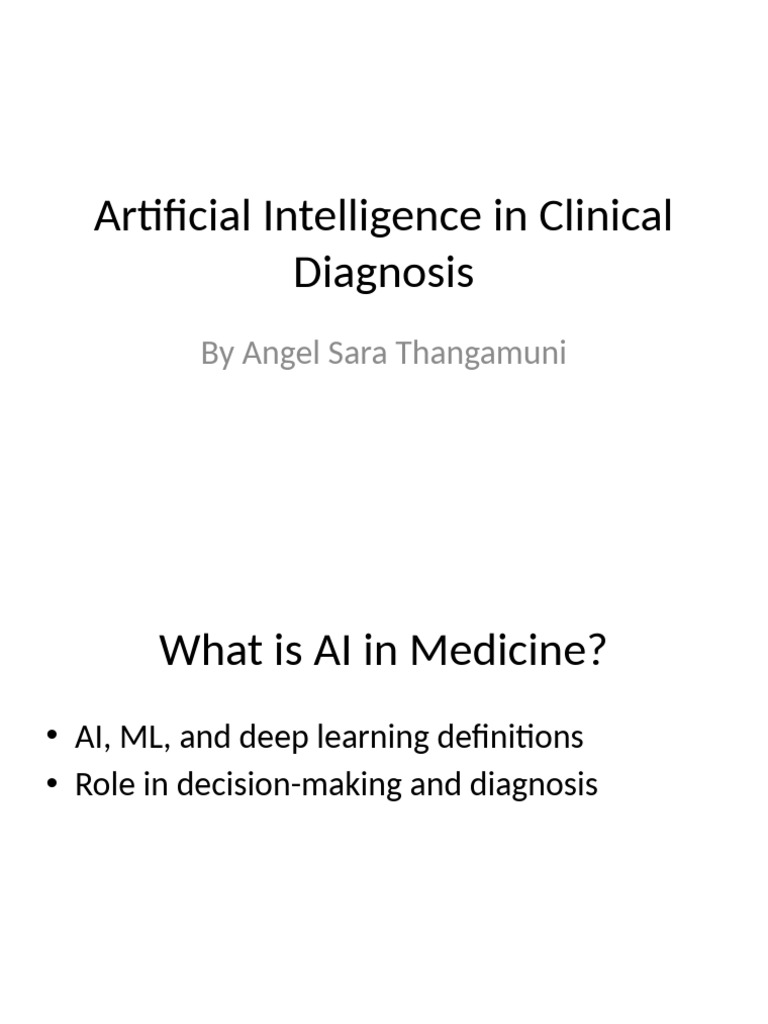 AI in Clinical Diagnosis Presentation | PDF