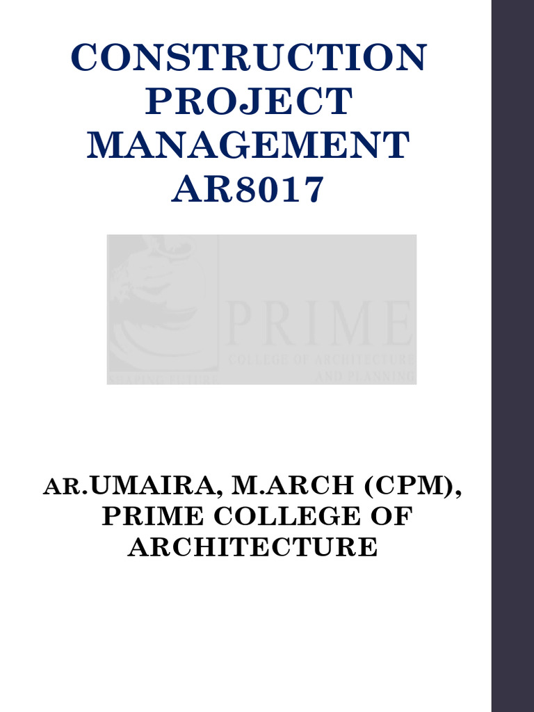 Construction Project Management Overview | PDF | Project Management | Risk