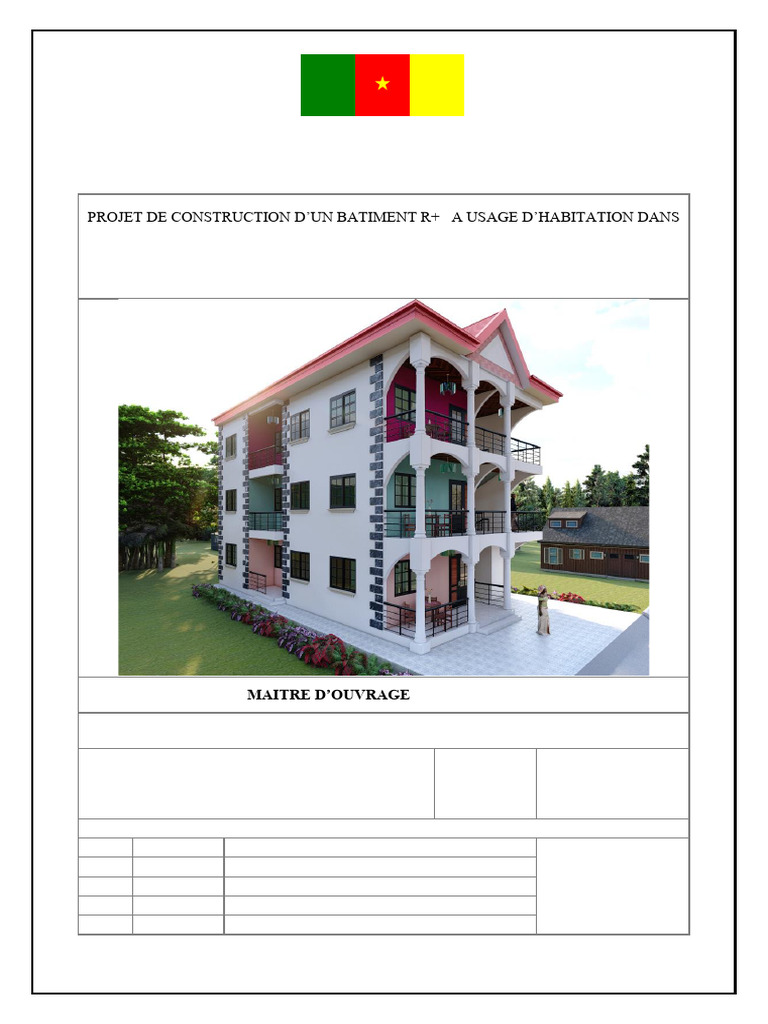 Projet R+2 à Douala par Ibrahim | PDF | Infrastructure piétonne | Sols
