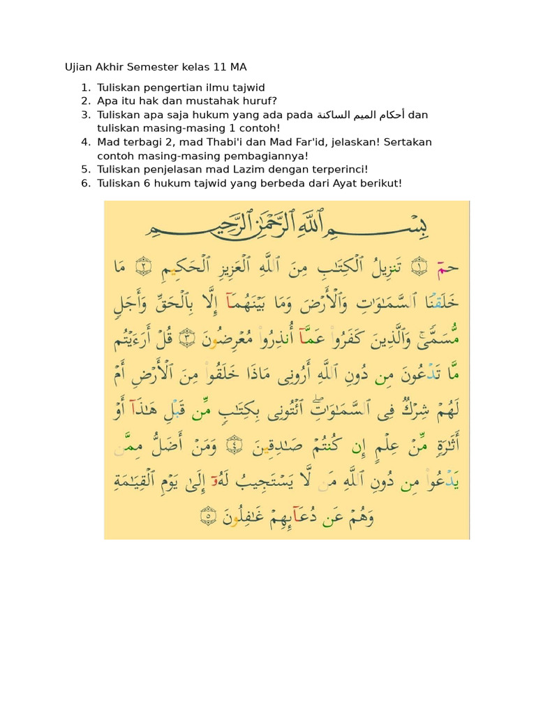 Contoh dan Pengertian Mad Iwad | PDF