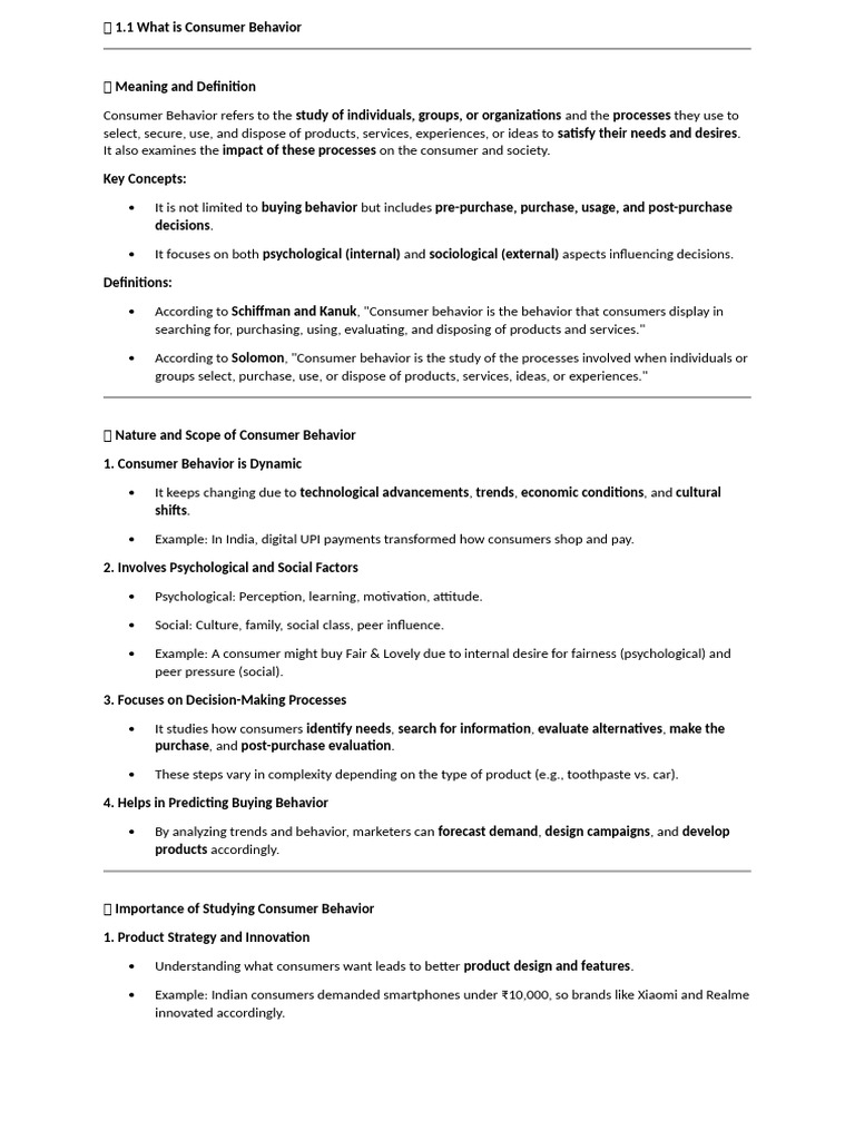 Buying Behaviour Notes | PDF | Market Segmentation | Consumer Behaviour