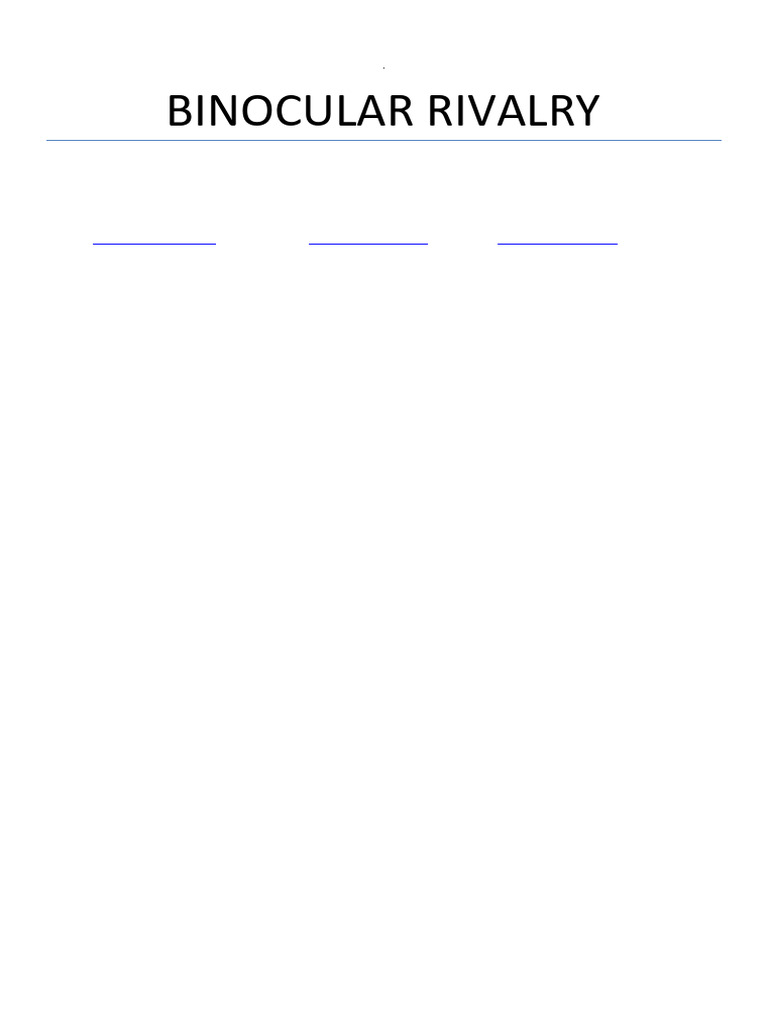 Understanding Binocular Rivalry Dynamics | PDF | Perception ...