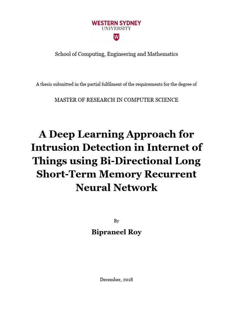 Deep Learning for IoT Intrusion Detection | PDF | Internet Of Things ...