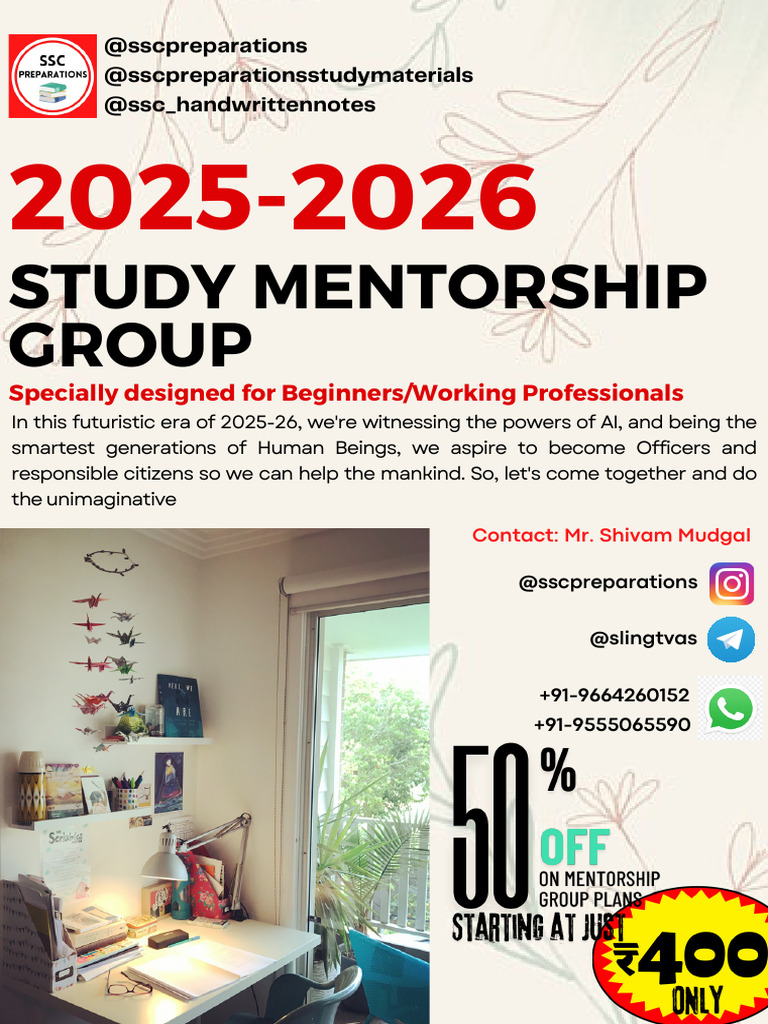 SSC Mentorship Program Overview 2025-26 | PDF | Circle | Trigonometric ...