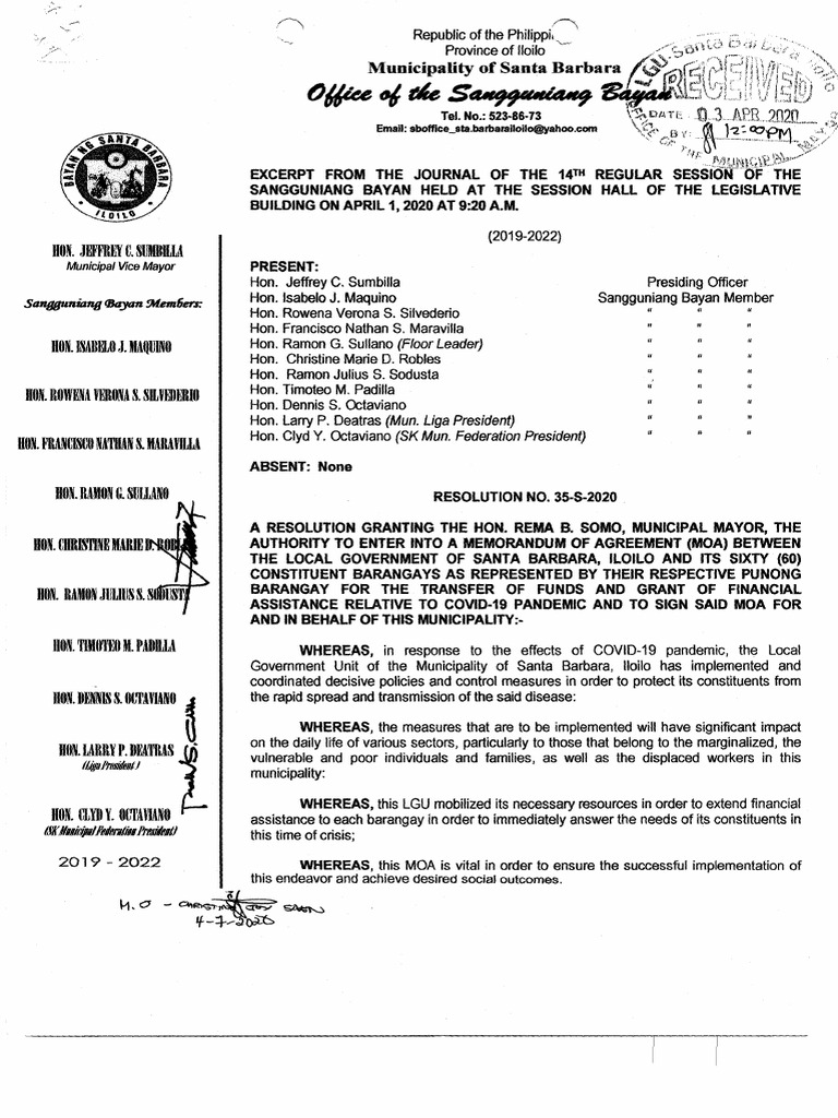 Resolution No. 35-S-2020 - 000214 | PDF