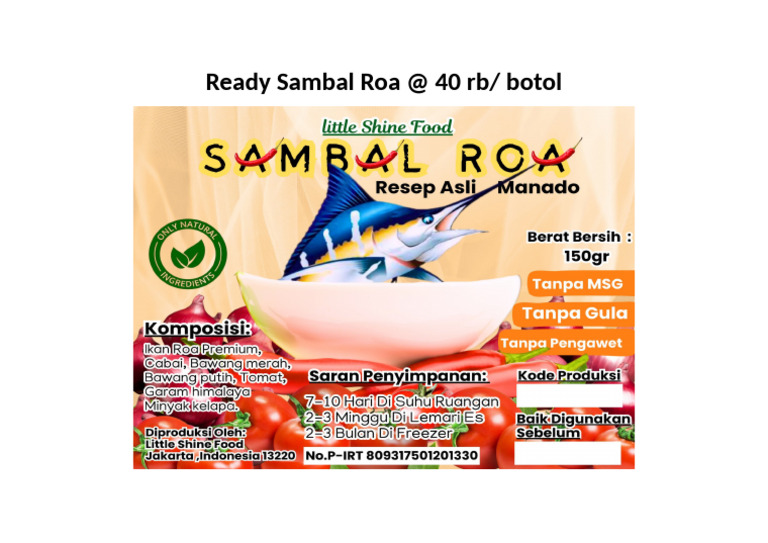 Ready Sambal Roa | PDF