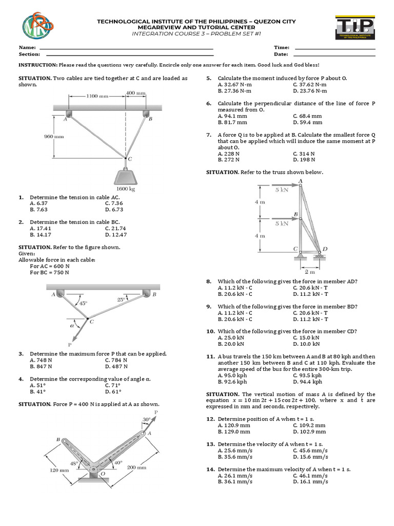 Integration Course 3 Problem Set 1 | PDF | Stress (Mechanics) | Young's ...