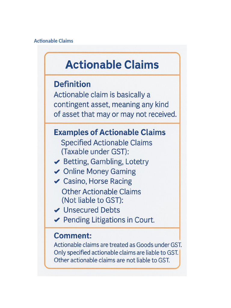 Actionable Claims Box | PDF