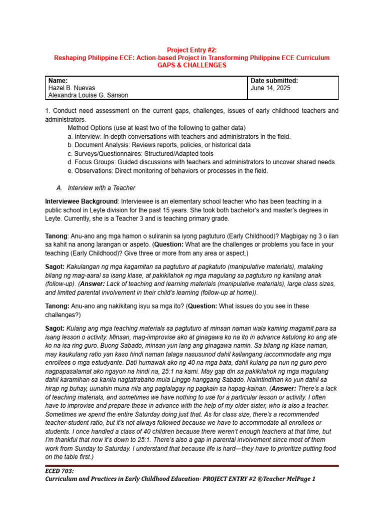 Philippine ECE Curriculum Challenges | PDF | Early Childhood Education ...