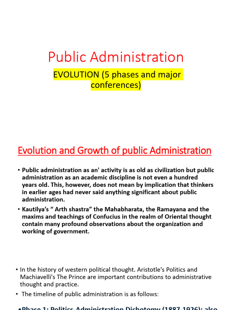 Public Administration Evolution - 250605 - 125740 | PDF | Liberal Arts ...
