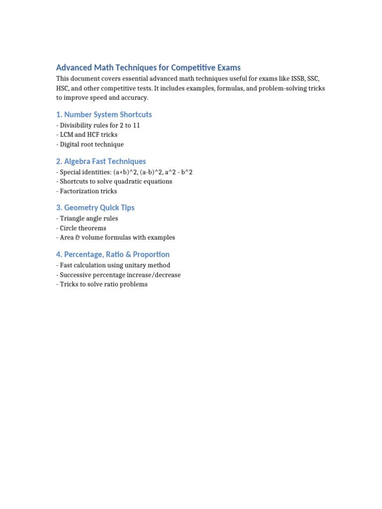 Advanced Math Techniques | PDF