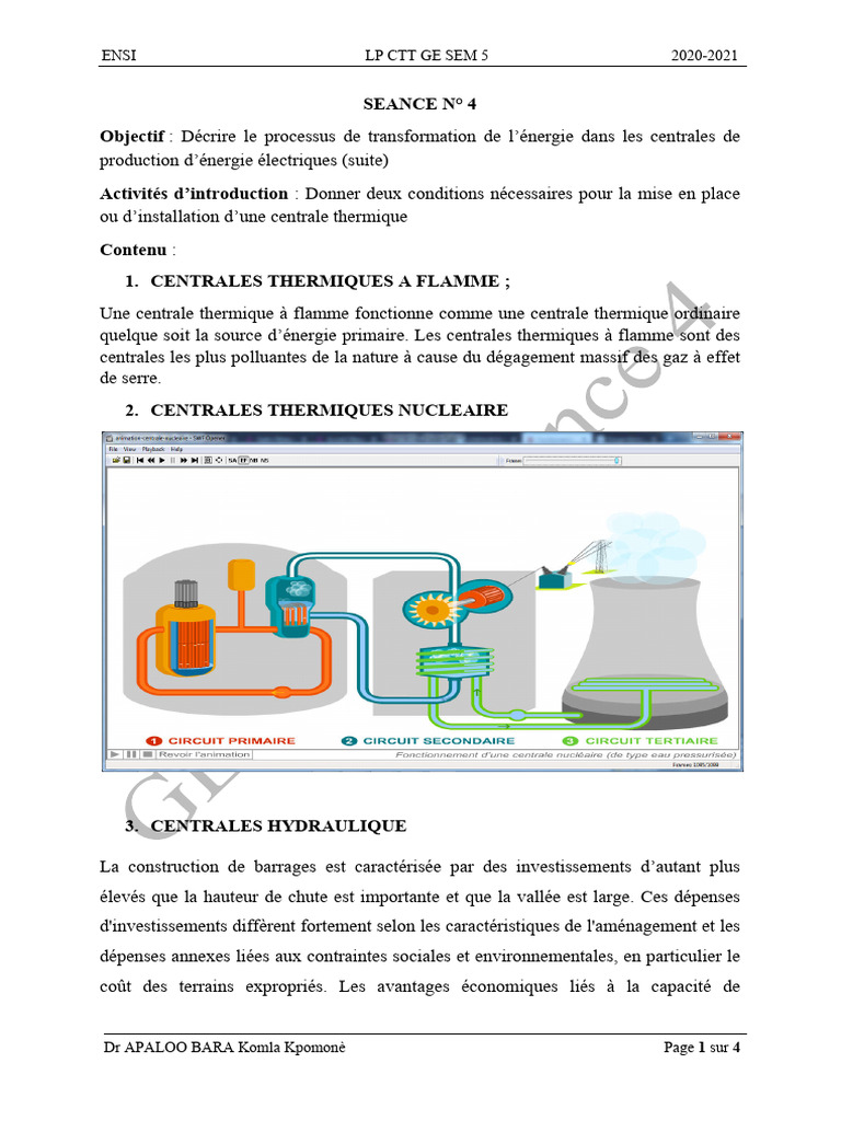 Types de centrales électriques et fonctionnement | PDF | Énergie ...