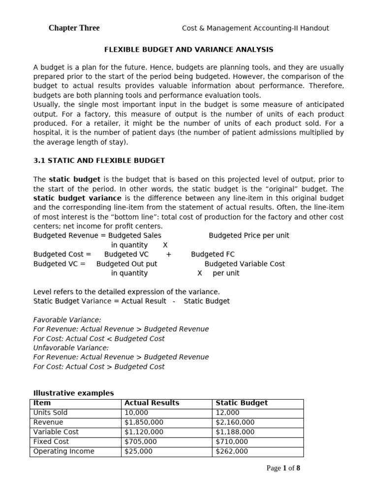 Flexible Budget & Variance Analysis Guide | PDF | Budget | Prices