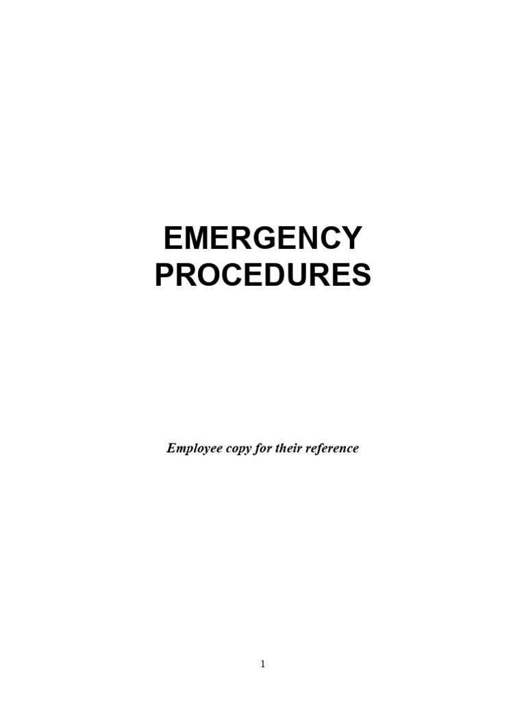 Emergency Procedures: Employee Copy For Their Reference | PDF ...
