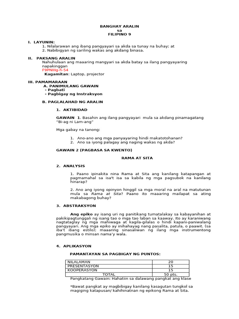 COT 3 - Filipino 9 | PDF