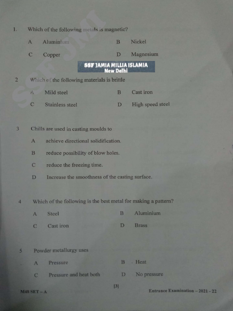 M.tech Mech 2021 - SSF Jmi | PDF