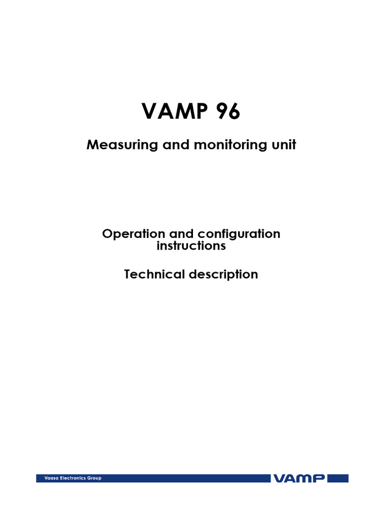 VAMP 96 Operation & Configuration Guide | PDF | Menu (Computing) | Ac Power