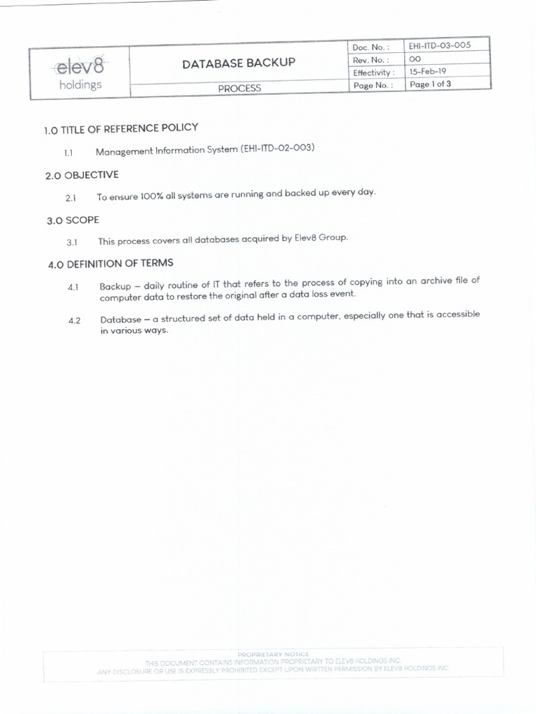 Database Backup Process Pdf