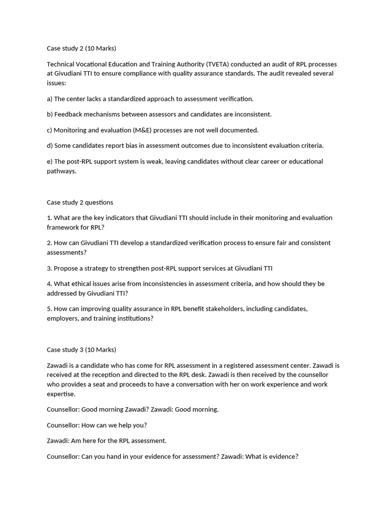 RPL Assessment Audit and Improvement Strategies | PDF | Verification ...