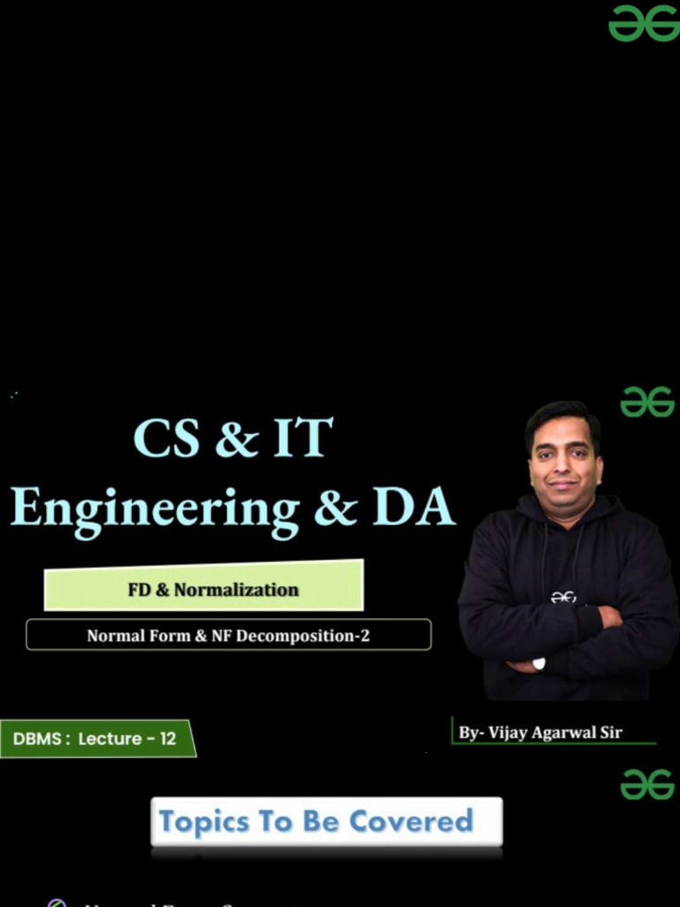 12 LCT 12 CS 0 DA - GFG Hinglish - Normal Form - Part 3 Recording ...