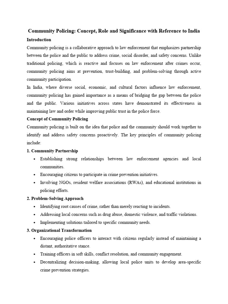 Community Policing in India: Key Insights | PDF | Community Policing ...