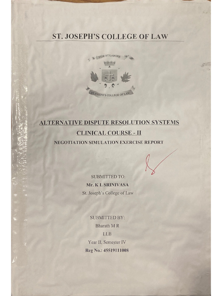 Negotiation Simulation Exercise Report | PDF