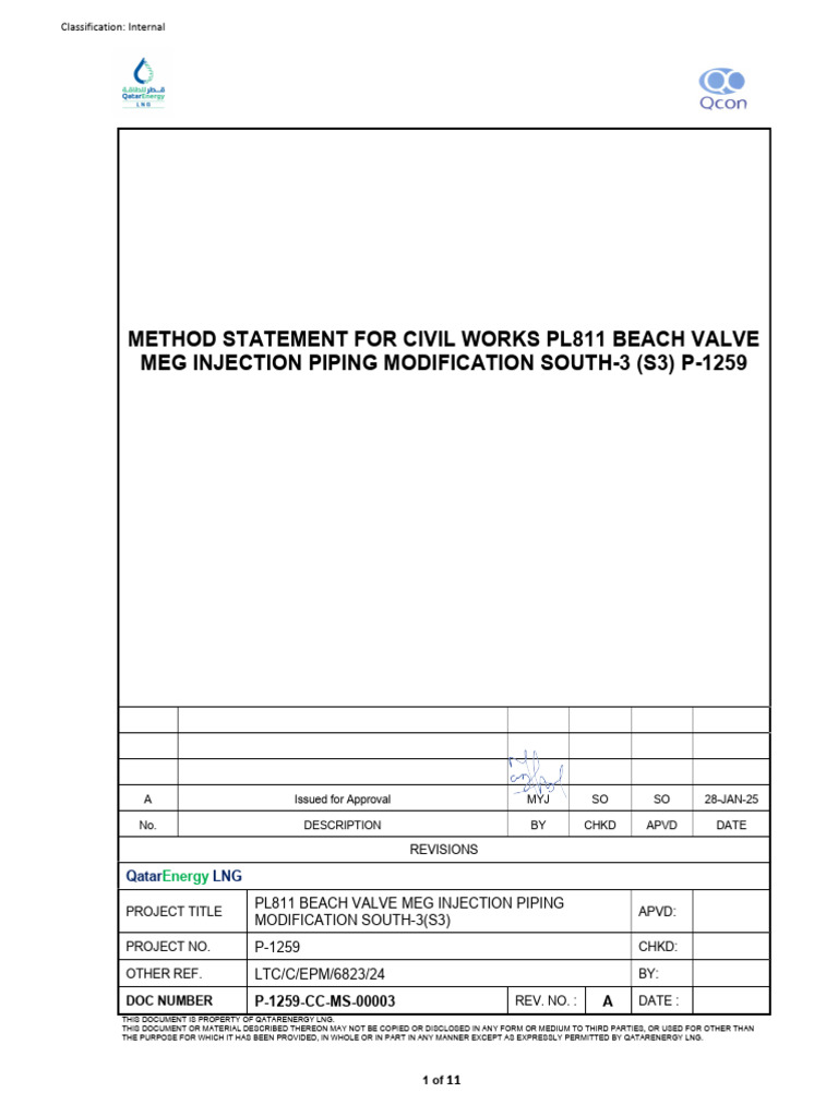 Civil Works Method Statement for PL811 | PDF | Scaffolding | Quality ...