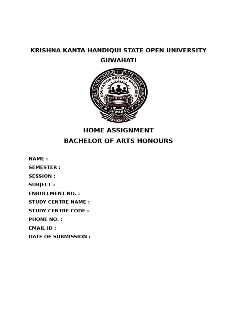 KK Open University Assignment Template | PDF