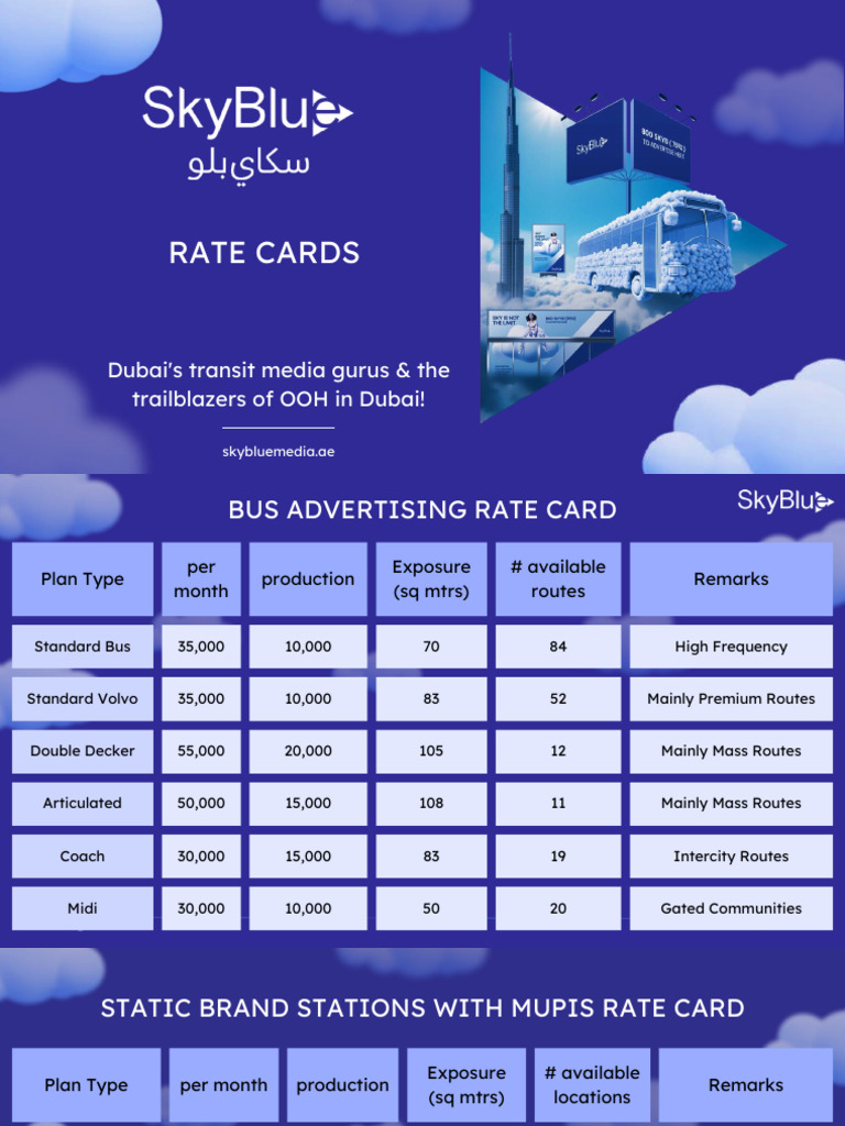 SkyBlue Media - An Insight - Rate Card | PDF | Motor Vehicle | Public ...