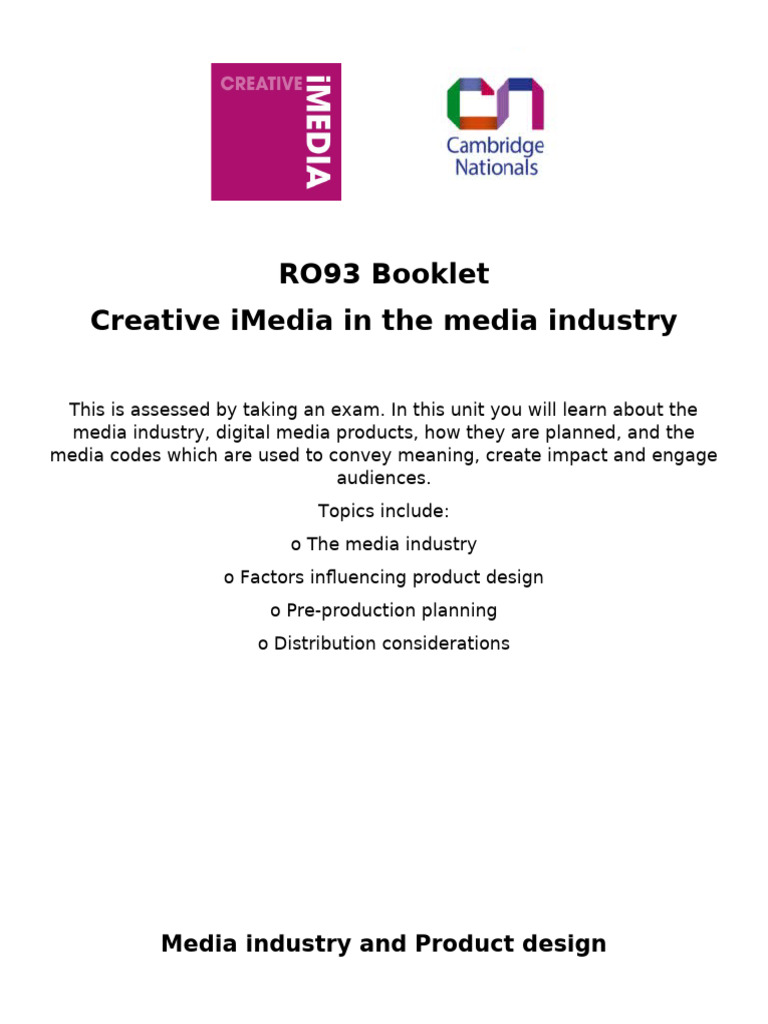 RO93 Creative iMedia Revision Guide | PDF | Data Compression | Computer ...