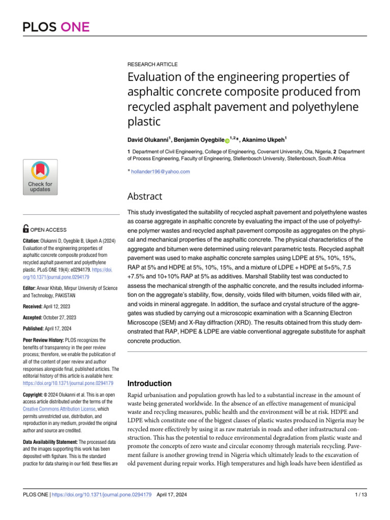 Asphalt Concrete from Recycled Materials | PDF | Concrete | Road Surface