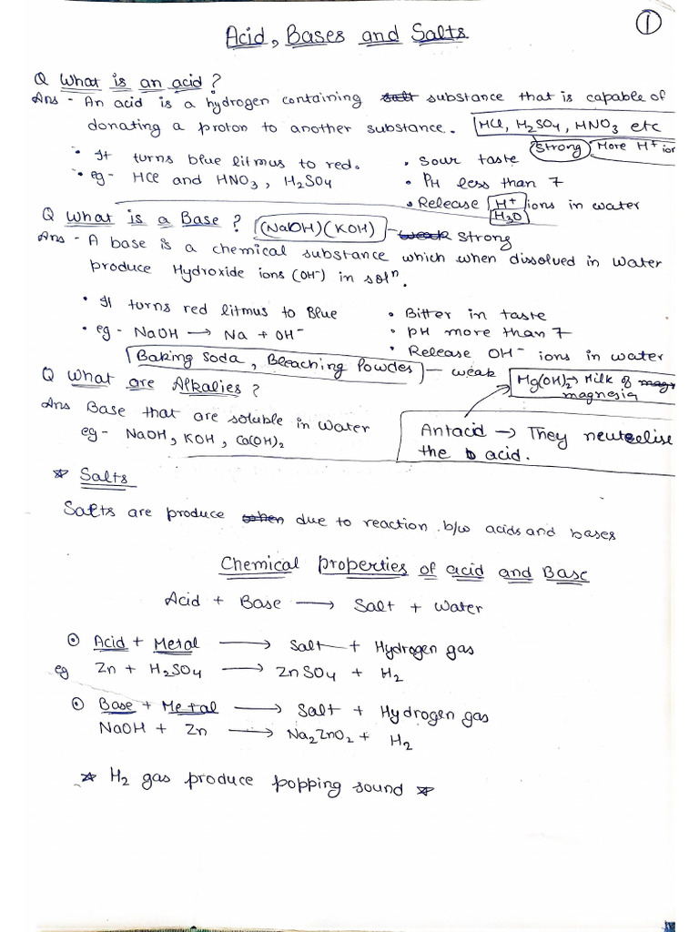 Class 10th Science Chapter-2, Short Notes | PDF