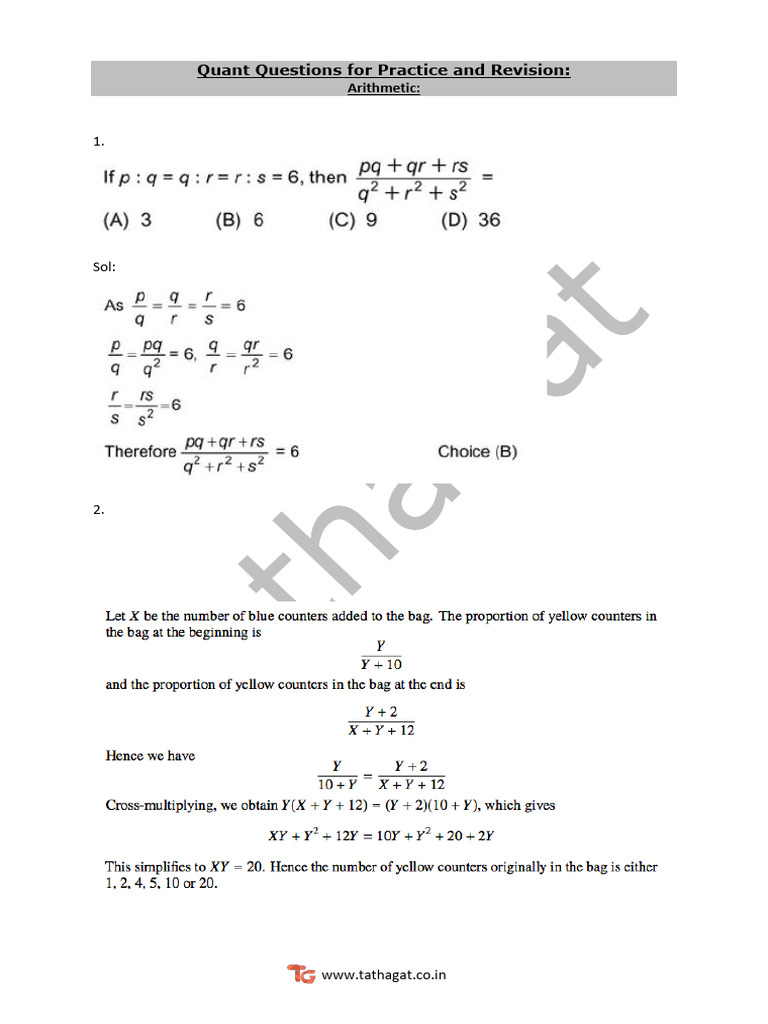Quant Questions For Practice and Revision | PDF | Area | Euclidean Geometry