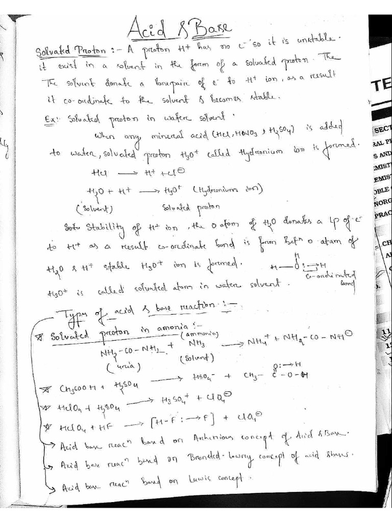 Acids & Bases. +3 3rd Sem | PDF