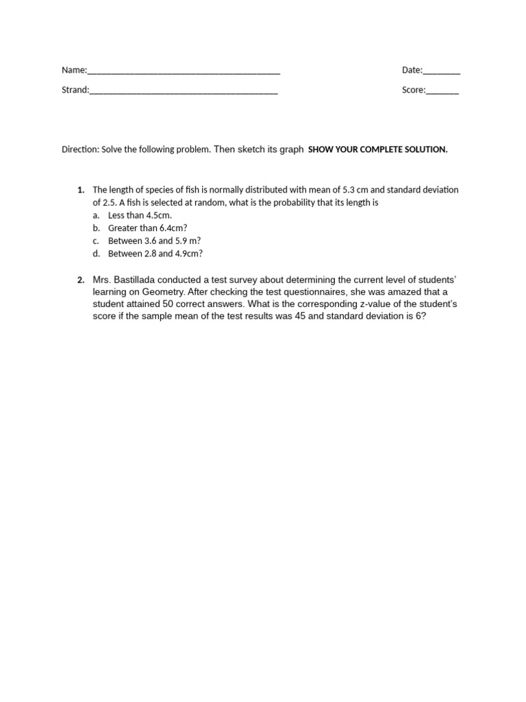 Probability and Z-Score Calculations | PDF