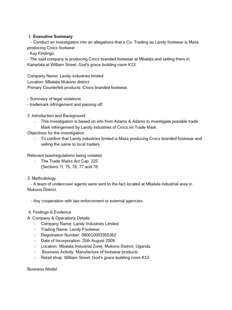 Picture of Guidelines For Making An Investigative Report | PDF | Trademark ...