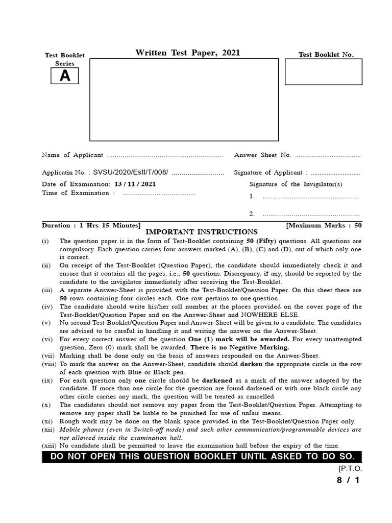 Exam Instructions and Psychology Test | PDF | Mind | Perception