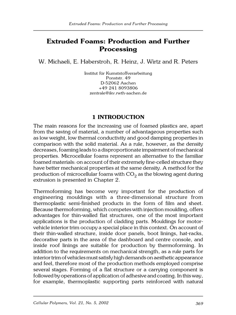 Microcellular Foam Production Techniques | PDF | Composite Material | Foam