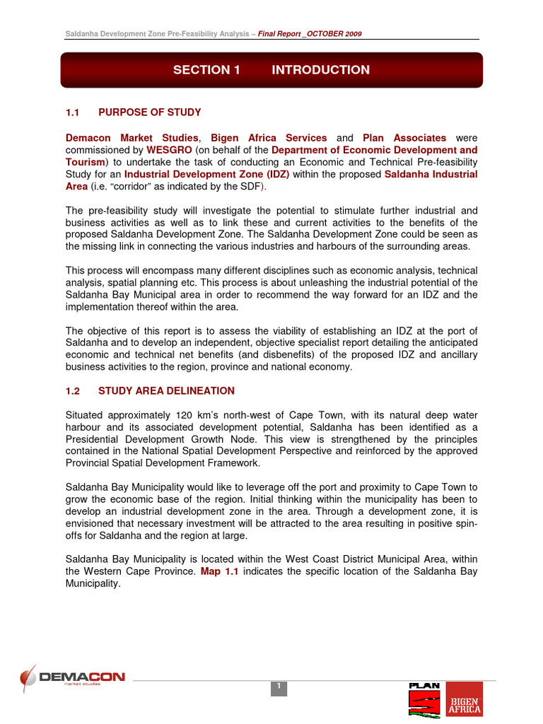 Pre Feasibility Analysis Final Report Chapter 1 and 2 | PDF | Foreign ...