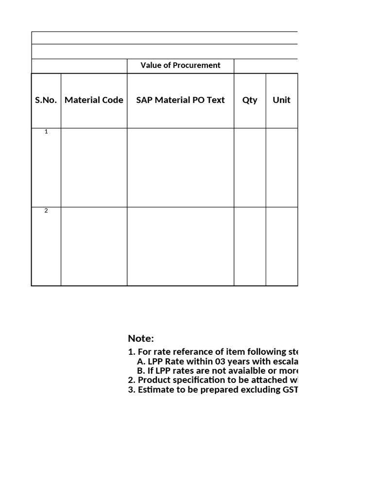 Procurement Rate Estimation Guide | PDF
